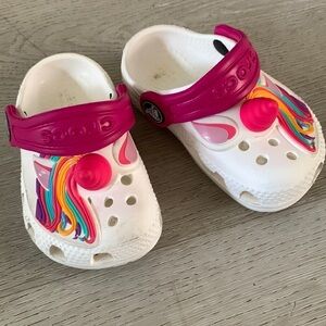 Kids Unicorn Clogs - White and Pink